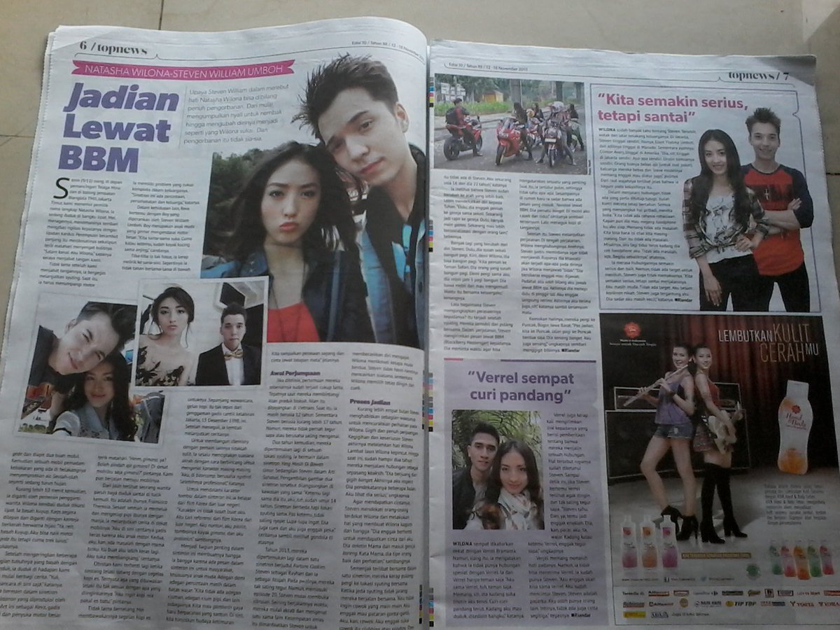 stef_william_FC's tweet photo. Guys beli tabloid genie yukkk ada artikel ttg @steff_william dan @15natashawilona lohhh 😉 ayoo serbuuu tabloid nya 😄 https://t.co/iCoQFqS9ke