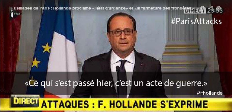 Le_Figaro's tweet photo. 🔴  EN DIRECT - @fhollande nomme l'ennemi: #Daech https://t.co/fTS4o8BS8J #ParisAttacks https://t.co/ThQQttLDyo