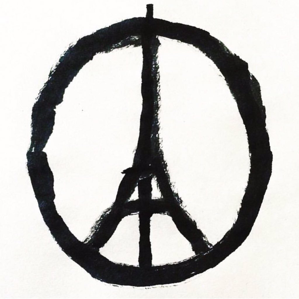 Pray for Paris and Humanity. We must stay United against this evil terror. #prayforparis. Image by @jean_jullien