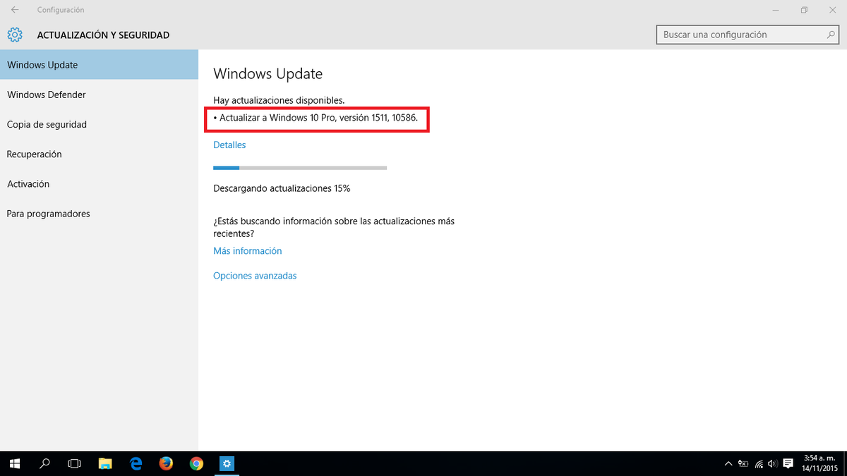 maccari78's tweet image. Ahí va, ahí va #Threshold2, 1511, actualización de Noviembre o la 1er. gran actualización de Windows 10  :D