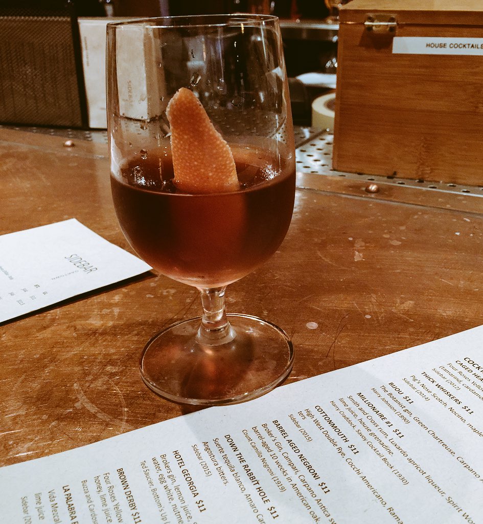 summerjane_bell's tweet photo. "Down the Rabbit Hole" on menu at Side Bar w/ @SuerteTequila, Cardamaro, Allesio vermouth &amp; bitters 💗💗 @JRadhirsch https://t.co/lOBC3E2M8m