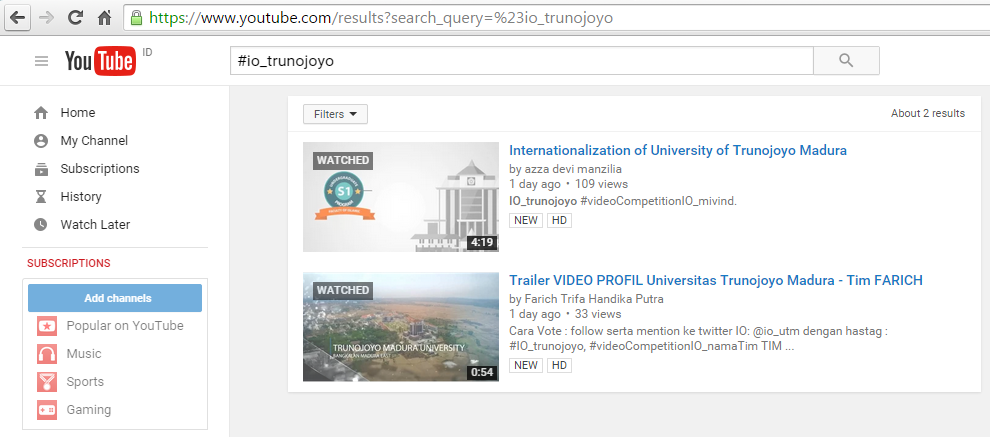 io_utm's tweet photo. Where is the other videos???
*diusahakan ketika diketik keyword #IO_trunojoyo di youtube bisa kedetect ya https://t.co/1A6Aj207cu