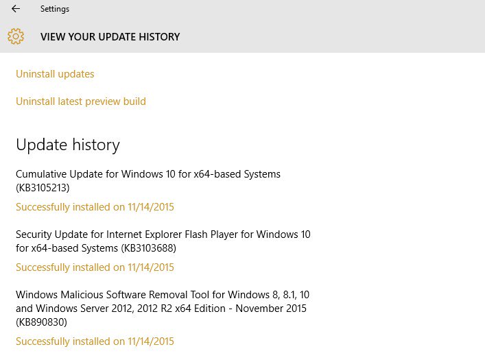 Soheilx's tweet image. از کجا باید بدونیم که آپدیت #threshold2 برای #ویندوز۱۰ نصب شده؟! آخرین آپدیت KB3105213. ویندوز هم تابستون نصب کردم.