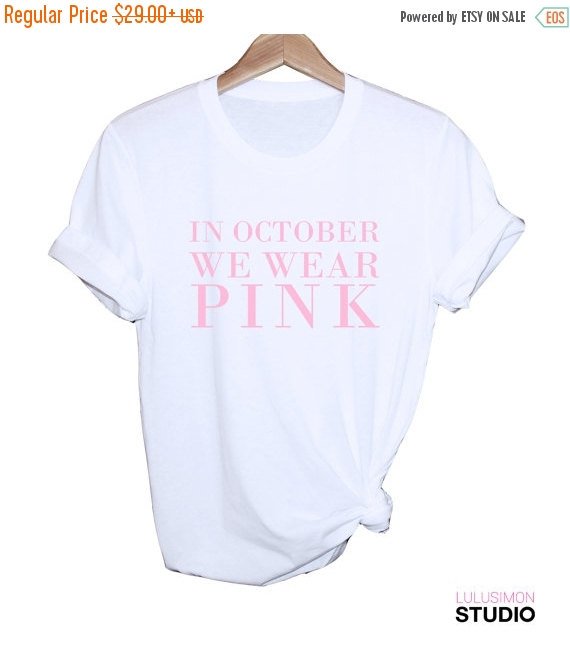 lulusimonSTUDIO's tweet photo. ON SALE Breast Cancer Tee - In October We Wear Pink https://t.co/H5djSY2Dow #fashion #DrinkingTee https://t.co/2skwdQ5FiR
