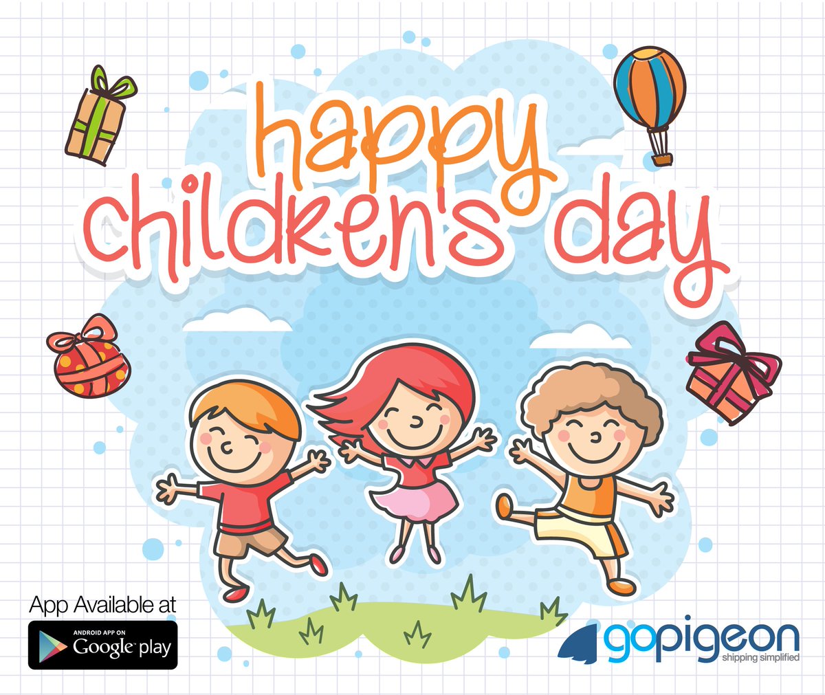 GoPigeon_'s tweet photo. Childhood means Fun unlimited,
Bounteous shower of love and care. 
#HappyChildrenDay #shareesmile #simplifyshipping https://t.co/xsBDzbDcaT