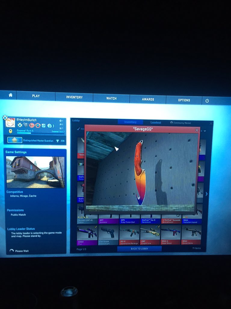 TeamSavageGG's tweet photo. Giving away this Guy Knife fade FN! Winner chosen December 20TH RT and Follow to enter! #BeSavage https://t.co/MJlMV0VdhM
