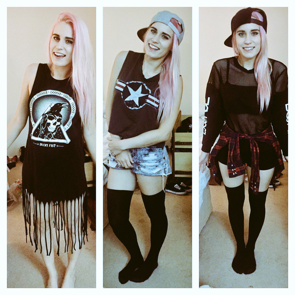 riotchildmusic's tweet photo. Okay so it's 00.50 am and we're recording a new cover! Which outfit should Alice pic? https://t.co/aH58cFVALt