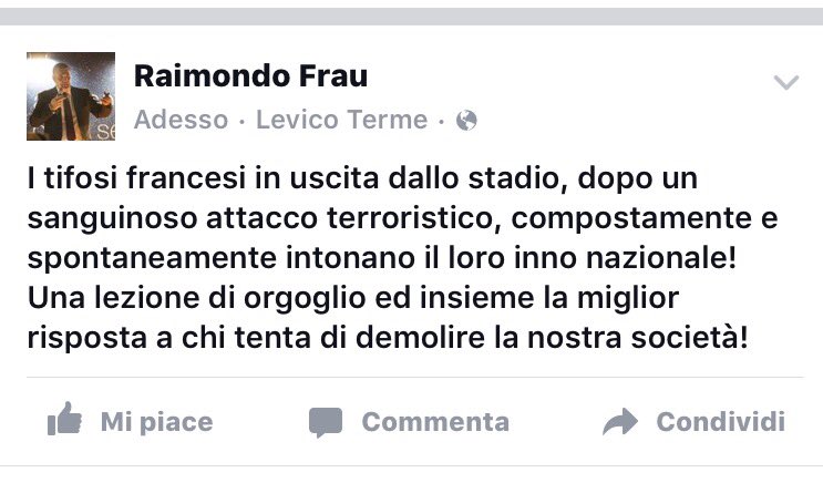 #OrgoglioNazionale e #Identità contro #terrorismo internazionale. #LezioneFrancese #ParisAttacks #AzioneNazionale