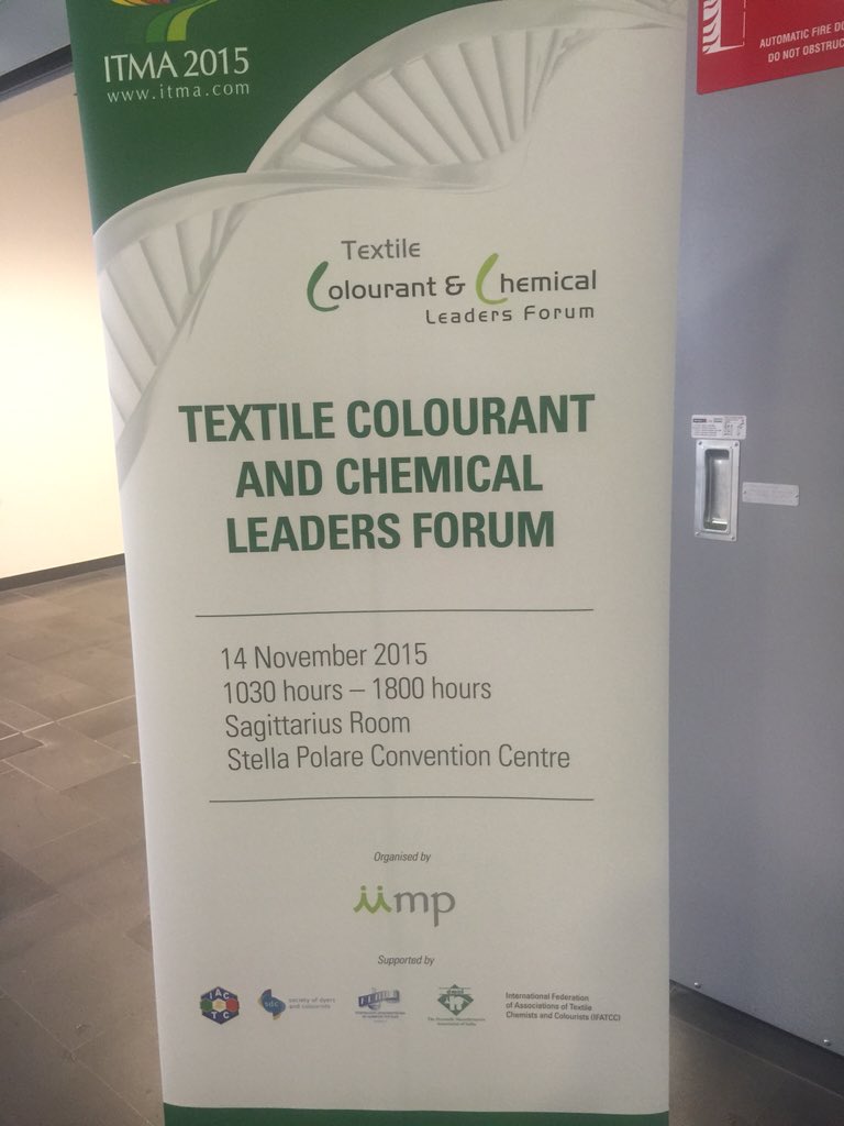 sdc_org_uk's tweet photo. #ITM2015 #Textile #Colourant &amp; #Chemical #Leaders #Forum starting soon https://t.co/QN6A6nqBmJ