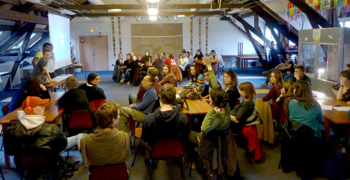 ATDIreland's tweet photo. Meeting #Djynamo with European youth network facilitated by @ATD4thWorld starts in France. #ParisAttacks in mind. https://t.co/8wo0O8HsIo