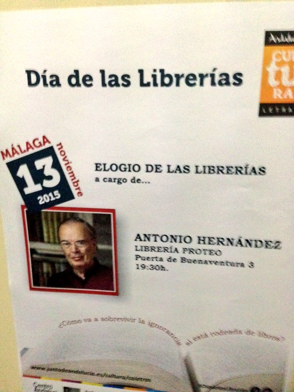 Operisima's tweet photo. @fquinterog
@LibreriaProteo #diadelaslibrerias junto #PremioNacional de #Poesía #AntonioHernández por @CAL_Letras https://t.co/m6u7TtNLSN