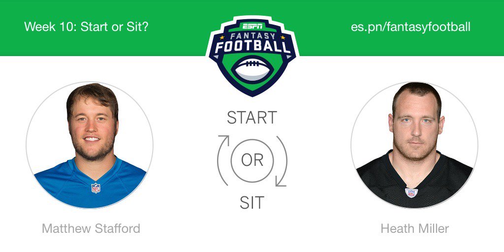 JRen209's tweet photo. Who should I start this week? Matthew Stafford or Heath Miller! @ESPNFantasy #FantasyFootball https://t.co/6fJ7mEKJXa