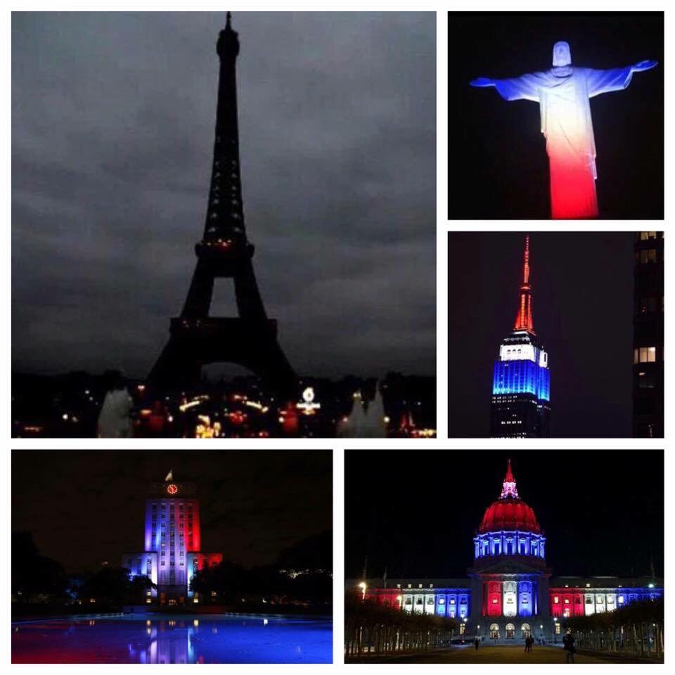 "When the city of lights goes dark, the rest of the World lights up for her" 🇫🇷❤ #PrayforParis