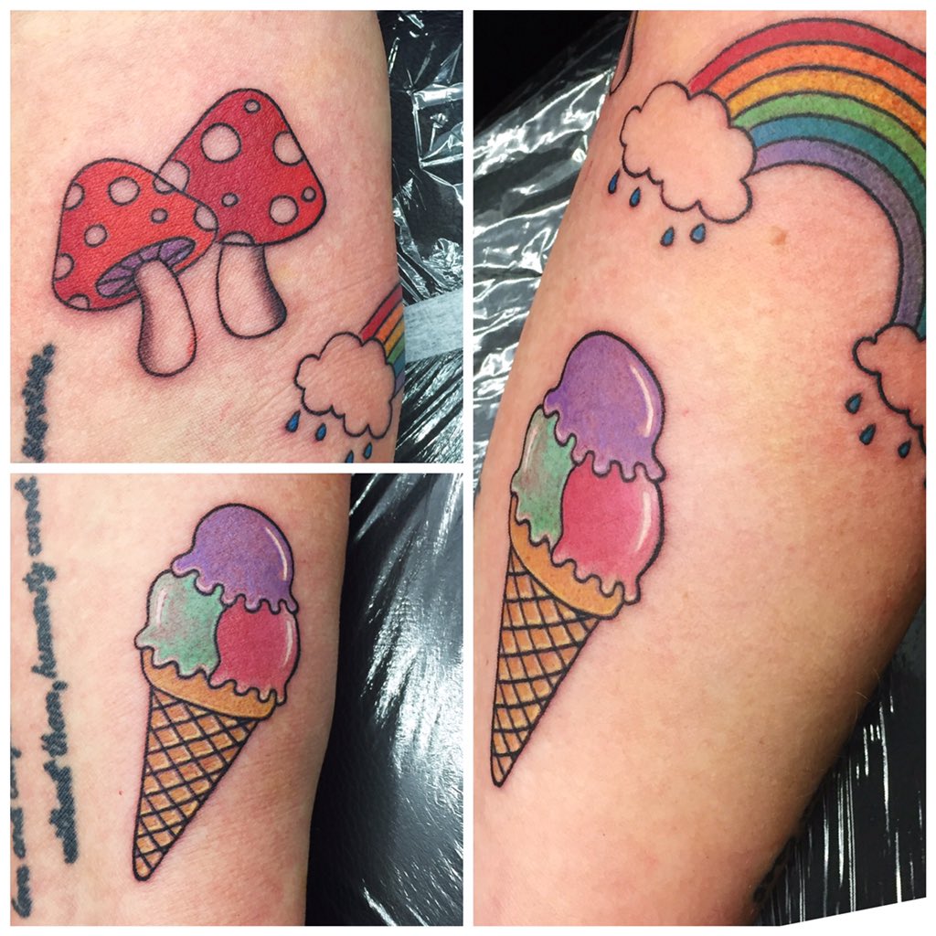Cute little additions #colour #tattoo #cute #ringwood #rainbow #icecream  #tats #ink #tattooist #hampshire #tattoos, image size:1024x1024