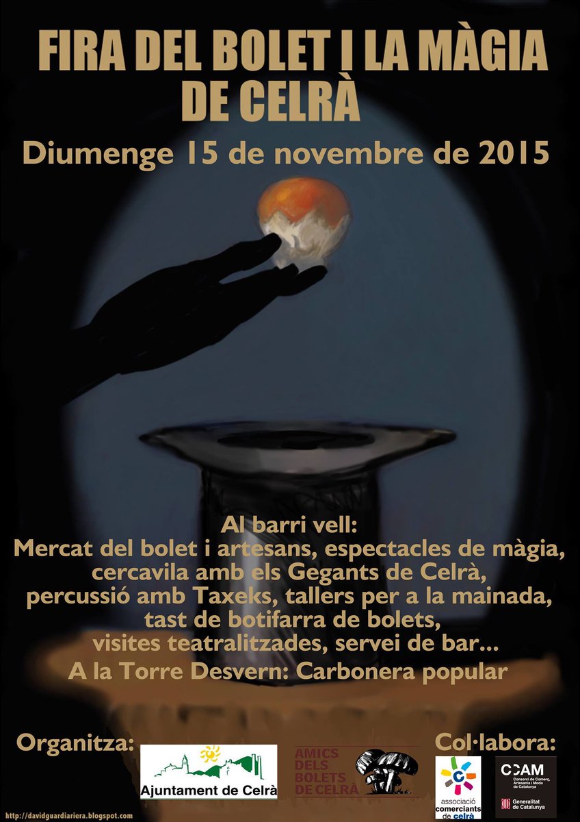 CUPCelra's tweet photo. La Fira del Bolet i la Màgia torna aquest diumenge a #Celrà https://t.co/mHZMEqcmsD #FiraBoletCelrà #CelràÉsCultura https://t.co/5XR3h9sQlg