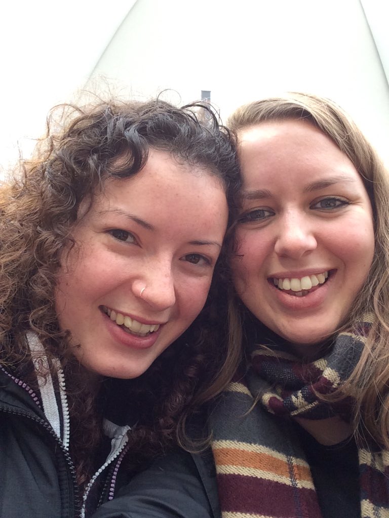 jmgore's tweet photo. Me and my favourite person @bethcalder waiting for some of our other favourite people in Brum! #Relayunion 💜 https://t.co/UcL7cnzQ70