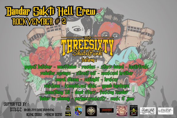 Region of Lampung OSD punya acara nih, outSIDers Bandar Sakti present #Rockvember with @360Skatepunx serbu acaranya!