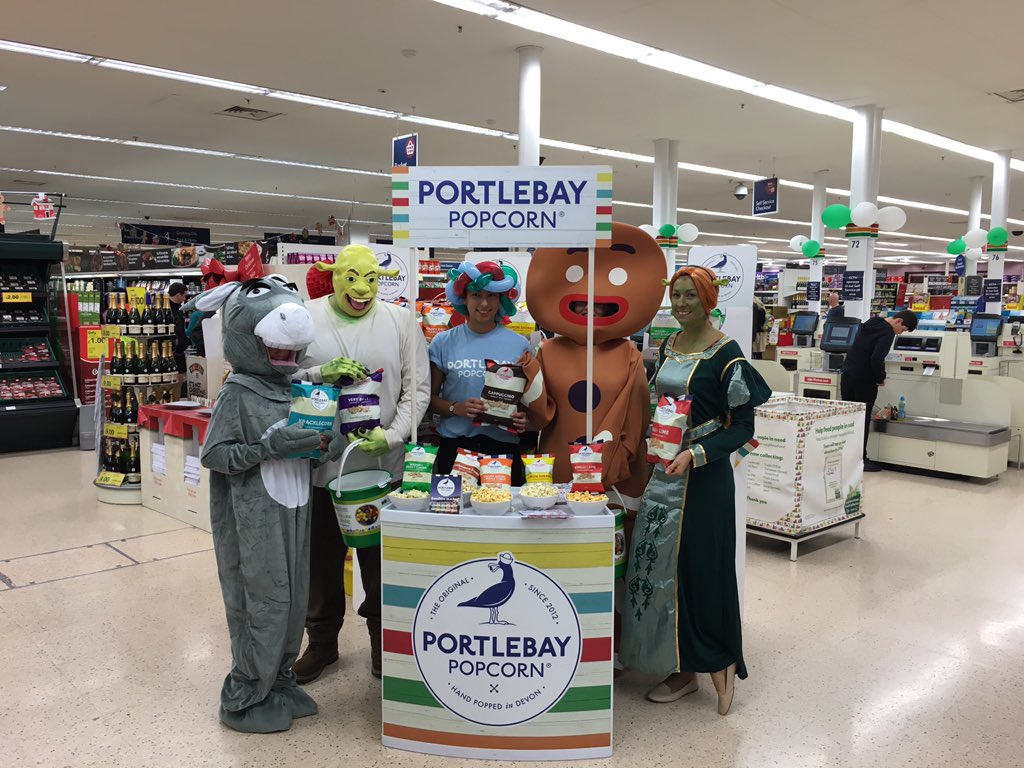 What a Shrek-tacular day we're having <a href="/Tesco/">Tesco</a> in Clevedon today! We're proud to be supporting <a href="/CHSW/">Children's HospiceSW</a> #PortlebayPopcorn