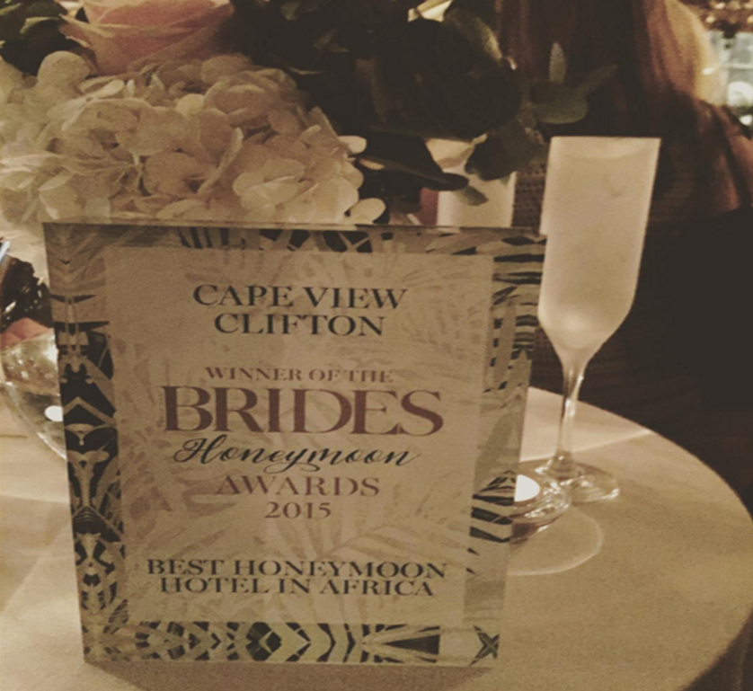 Overwhelmed! Thank you to the amazing team at Cape View Clifton. #HoneymoonAwards #BridesMagazine #CondeNast #Africa