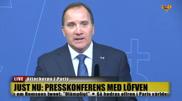 Expressen's tweet photo. LIVE-TV: Stefan Löfven kommenterar terrordåden i Paris: ”I dag är en dag för sorg”
https://t.co/m3svaiGeRb https://t.co/kBl8SX0xsz