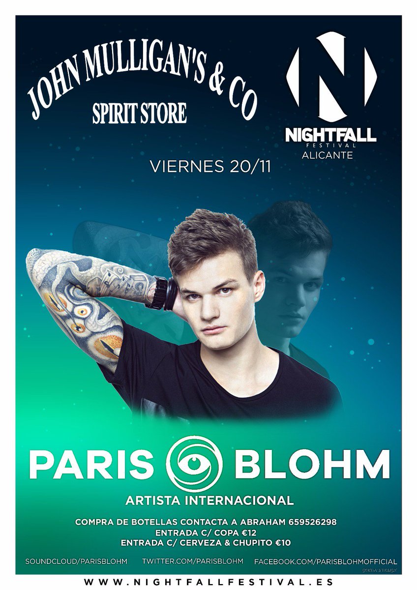 No te pierdas al GRAN <a href="/ParisBlohm/">Inactive</a> en JOHN MULLIGANS este viernes 20 de Noviembre!! 🎊🎉🎇🎆 AFTER-PARTY NF

#PARIS4NF