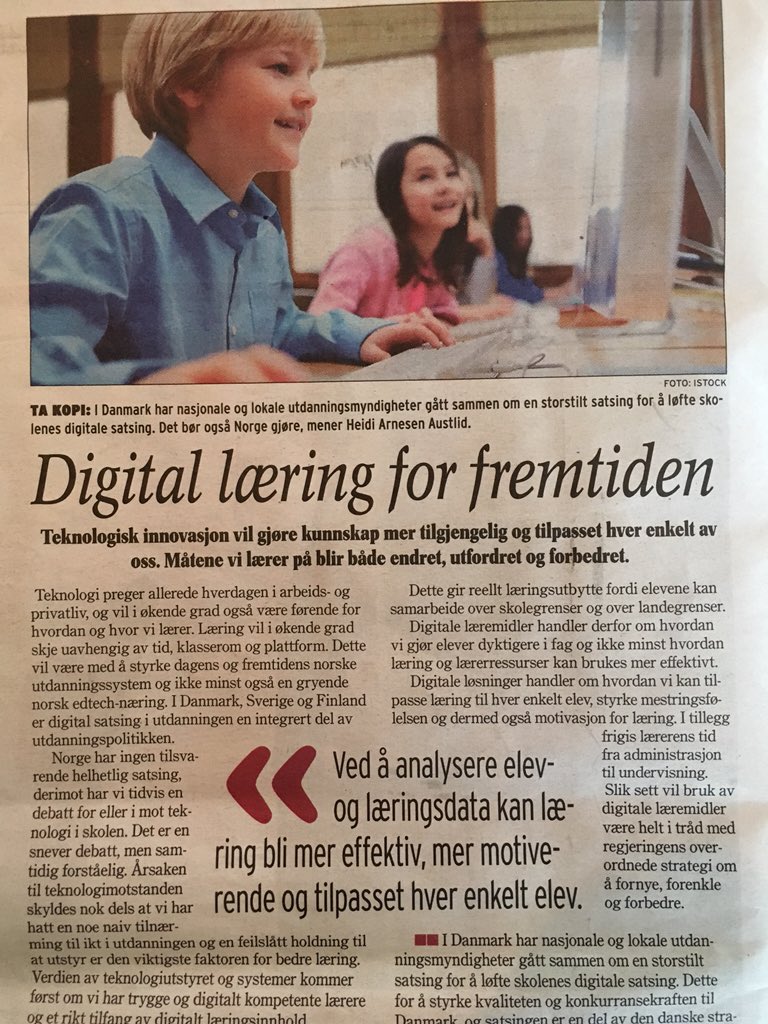 stesonst's tweet photo. Digitaliseringen ser ingen grenser - ei heller læring #itpol @IKTNorge @AteaNorge #digitalisering https://t.co/mBOuBjlXx6