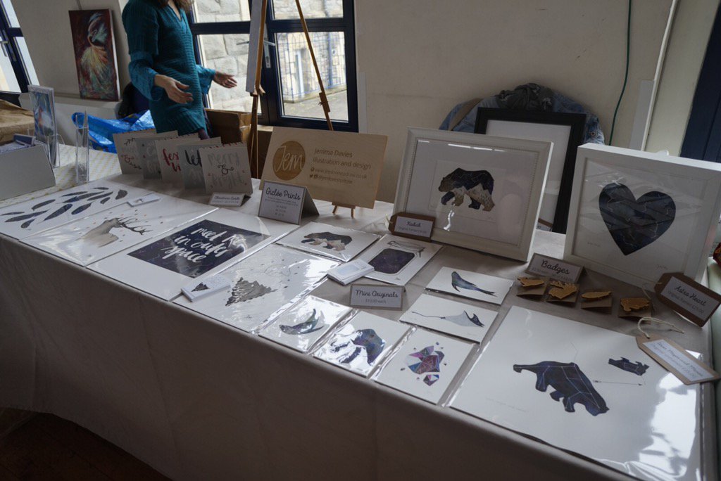 All set up at the @PopupArtBristol art sale! St Michaels Church BS7 - come and say hi! #Bristol #artforsale