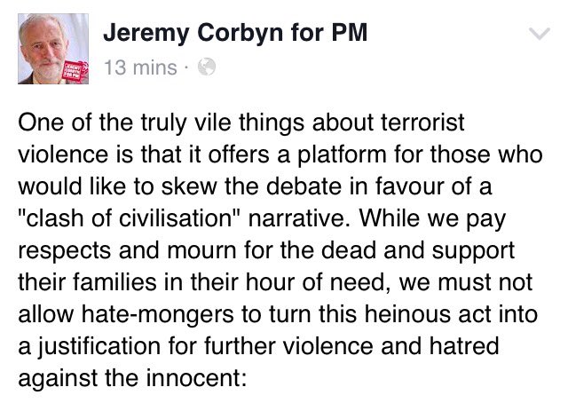 ForTheMany2020's tweet photo. We must not allow hate-mongers to turn this heinous act into a justification for more violence against the innocent https://t.co/iunQykHu8Z