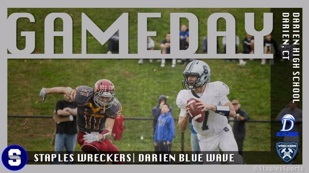 Gameday: Staples football heads to Darien at 1 p.m., with the winner headed to the <a href="/FCIAC/">FCIAC</a> title game. #cthsfb
