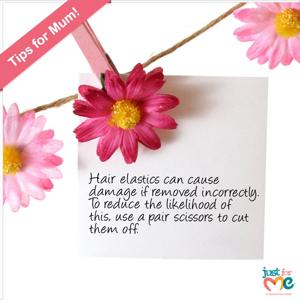 JustForMeUK's tweet photo. Be careful when using hair elastics on your child’s hair! #JFMtips #JFMhair #tipsformum https://t.co/PKzlLGpDSf