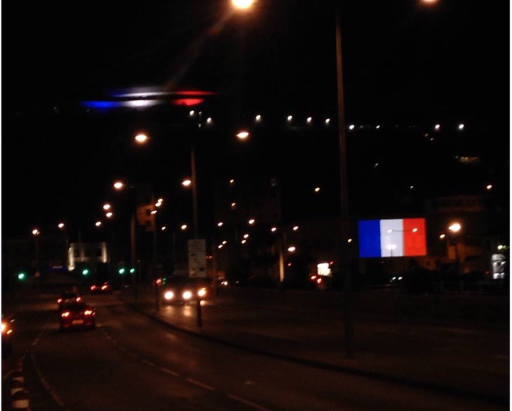 Our community shows solidarity with Paris  &amp; all France. Let the lights of the world show our strength