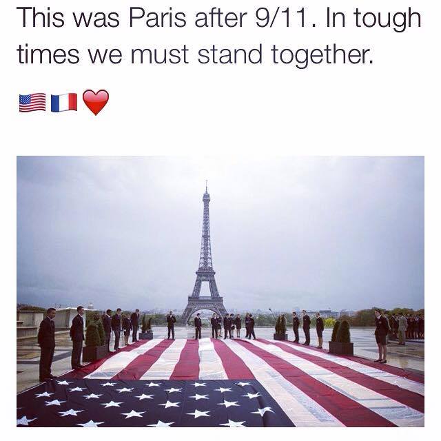 Paris after 9/11. #PeaceinParis #ParisAttacks #parisisburning #ParisShooting #PeaceForParis #France #SupportParis