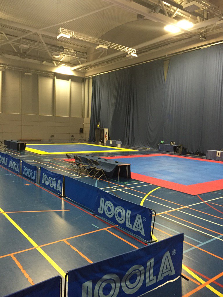 Venue all ready for tomorrow <a href="/QuestTaekwondo/">Quest Taekwondo</a> @BritTaekwondo #poomsae #questfestival