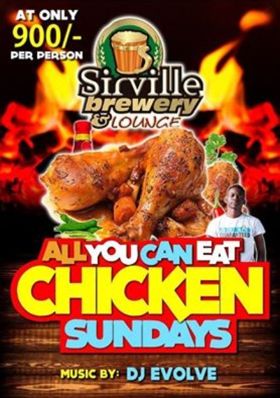 travokenya's tweet photo. Every Sunday, for only Sh 900, come and eat all the chicken you can stomach at Sirville Brewery and Lounge. https://t.co/WH5GO8Gibd