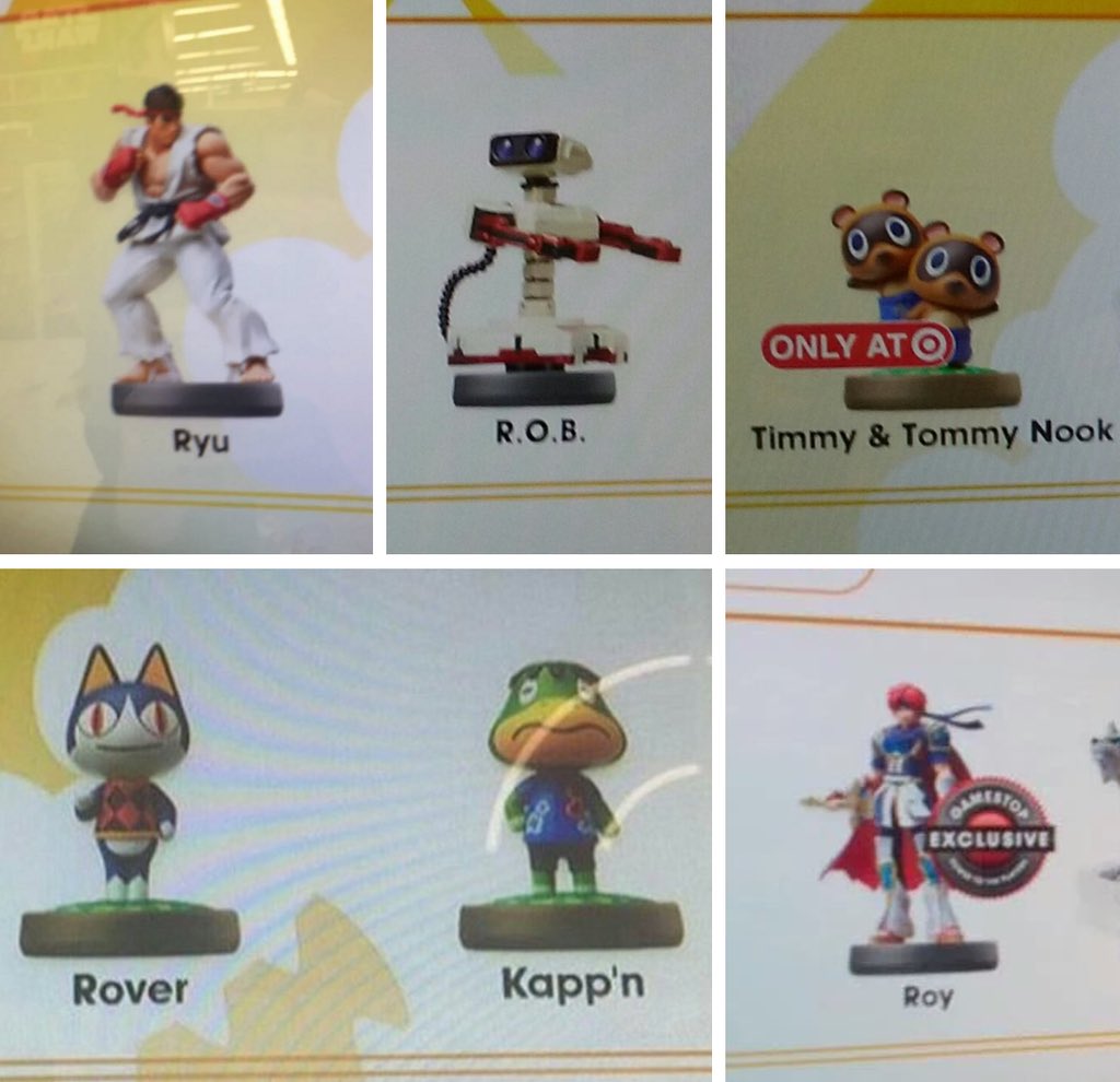NintendoInf's tweet photo. A target display machine revealed tommy and Timmy Amiibo target exclusive, famicom rob coming to US And more #amiibo https://t.co/6LrARl1cET
