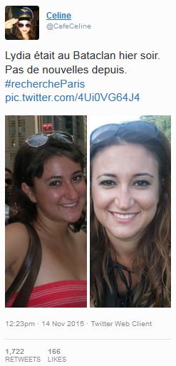 BenjaminBrehon's tweet photo. Et cette triste litanie de #RechercheParis, amis et enfants dont on n'a pas de nouvelles https://t.co/Rpi75LuvbM https://t.co/1E3tbHpq76