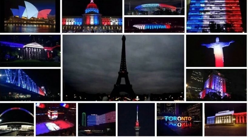 JulesDrechsel's tweet photo. Se apaga la luz de una hermosa ciudad , y las del mundo se encienden en acto de solidaridad #TodosSomosParis https://t.co/E3LDFSRRUs