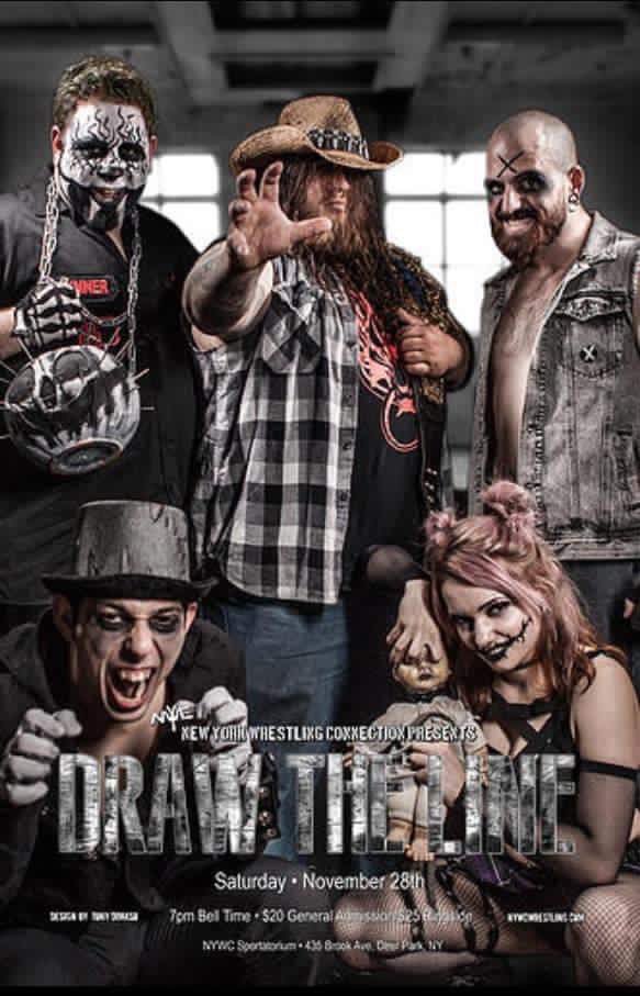 CMxGraphics's tweet photo. 2 weeks away @NYWCWRESTLING #drawtheline #houndsofhatred #theirhere #wrestling #nywc #freaksunleashed be there! https://t.co/2Ohhippiij