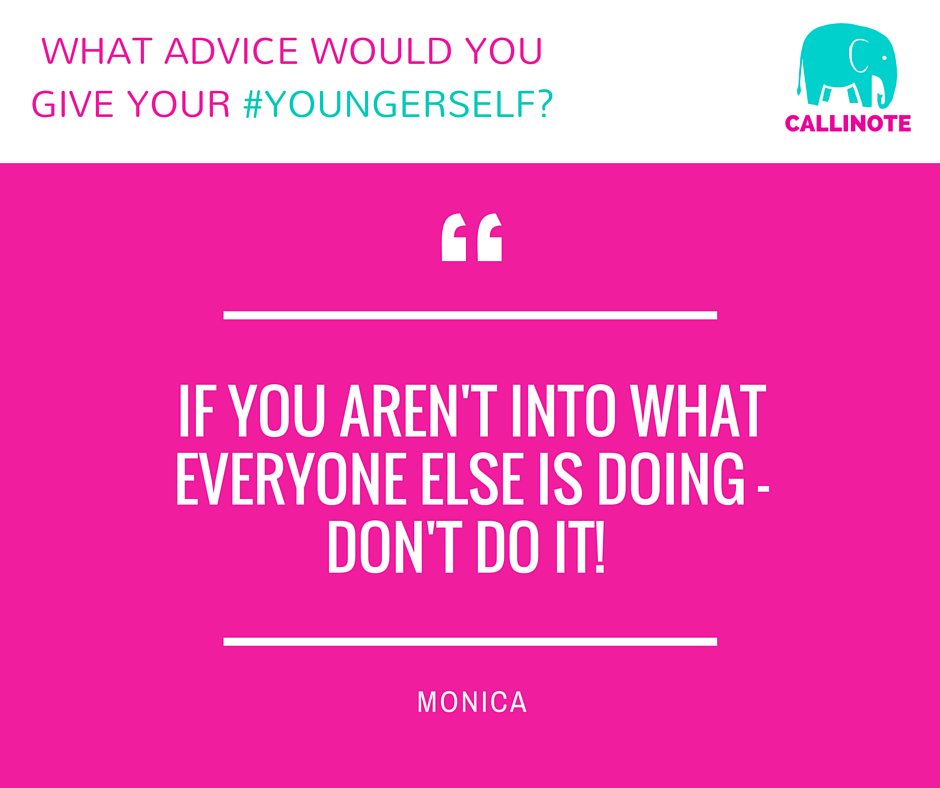 Callinote's tweet image. We love the pieces of advice we're receiving for the #youngerself project. Join in! bit.ly/cn000