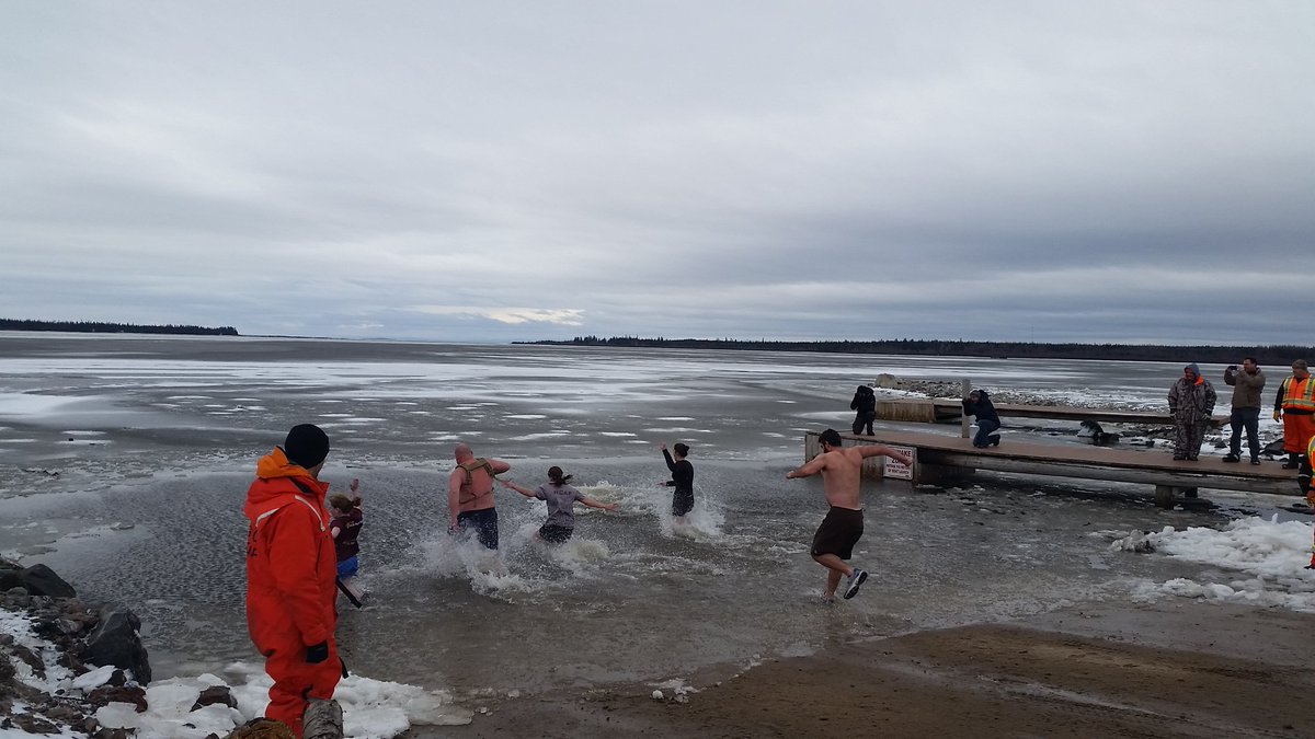 Successful 3rd Annual Polar Dip! Thnx  <a href="/LabradorFerry/">Nunatsiavut Marine</a> &amp; 5 Wing Goose Bay for supporting our Wellness Centre Project