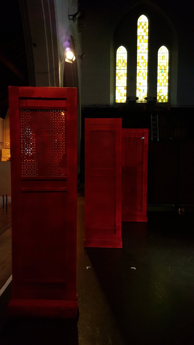 Red screens in place for 'DIAO CHAN' Chinese legend <a href="/RDProd_Theatre/">RedDragonfly Theatre</a> TICKETS on the door 7.30 tonite <a href="/StBartsTheatre/">St Bart's Theatre</a>