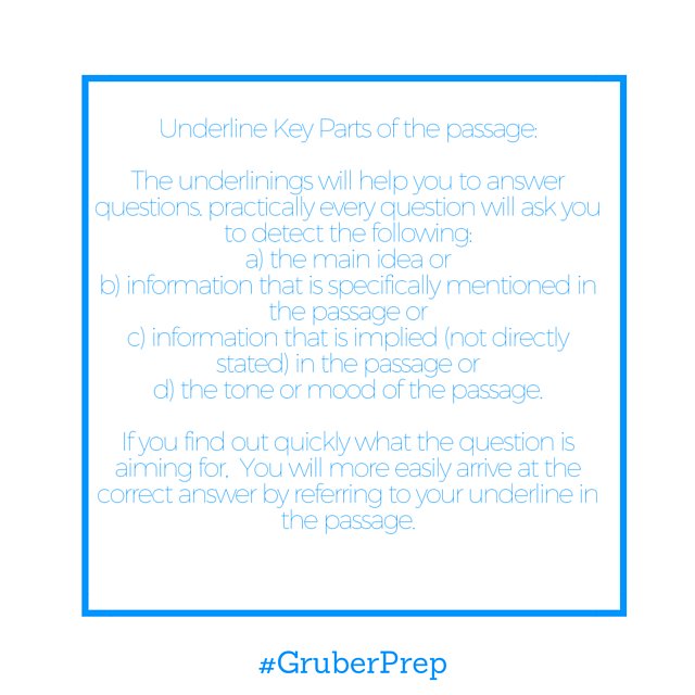 ever_prep's tweet image. Here's a reading comprehension #strategy for you!  #testprep #gruber