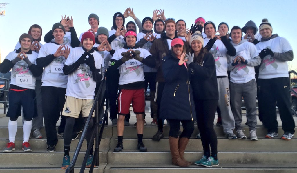 The men of <a href="/PFarmHouse/">Purdue FarmHouse</a> running the BMOC 5K this morning! What a great way to start the day! #BackInPink #PinkStroll