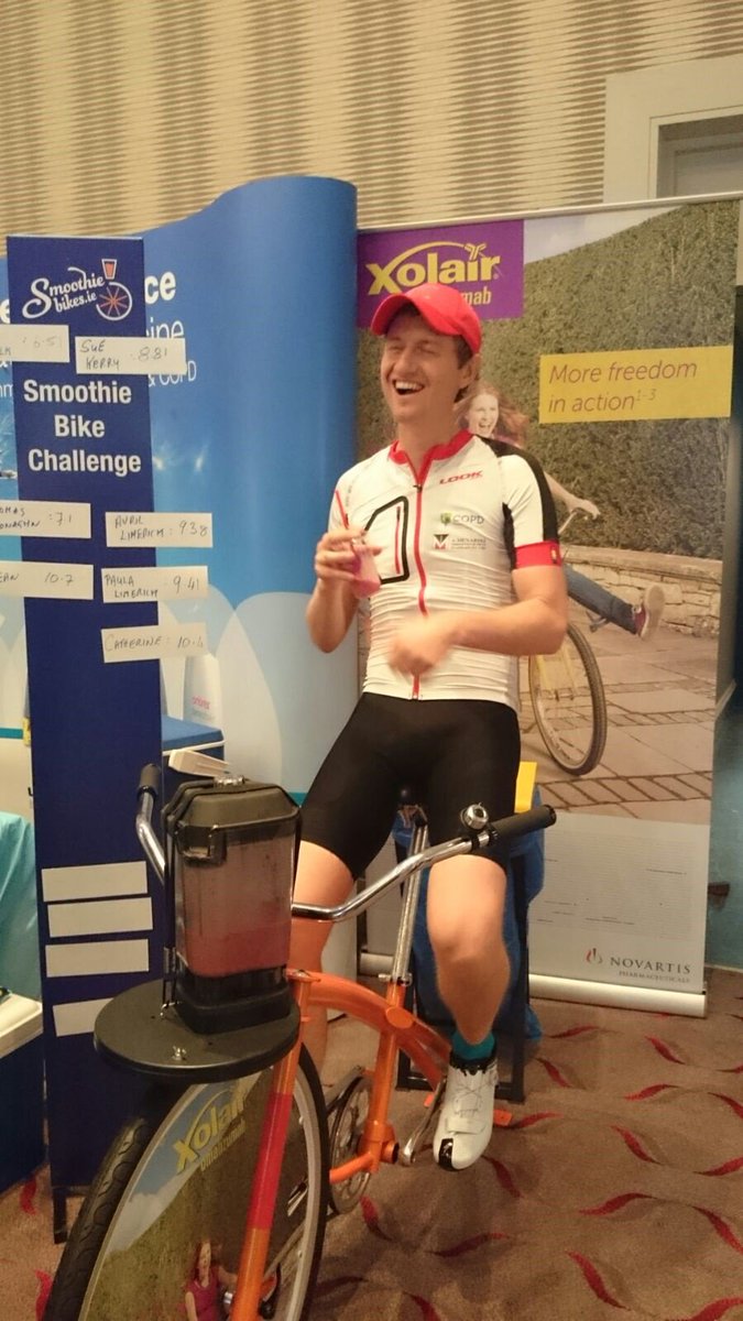 smoothiebikeIre's tweet photo. Great day pedaling smoothies #itsconference @COPDSupportIre yesterday. @MCIDublin @NovartisPharma @AmRedhot https://t.co/K4Zi5A9efr