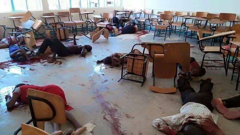 Pellentini's tweet photo. 147 people died in this attack in the university of Kenya 3rd of April 2015. Not much publicity cos its in Africa. https://t.co/At0l1hqVeH