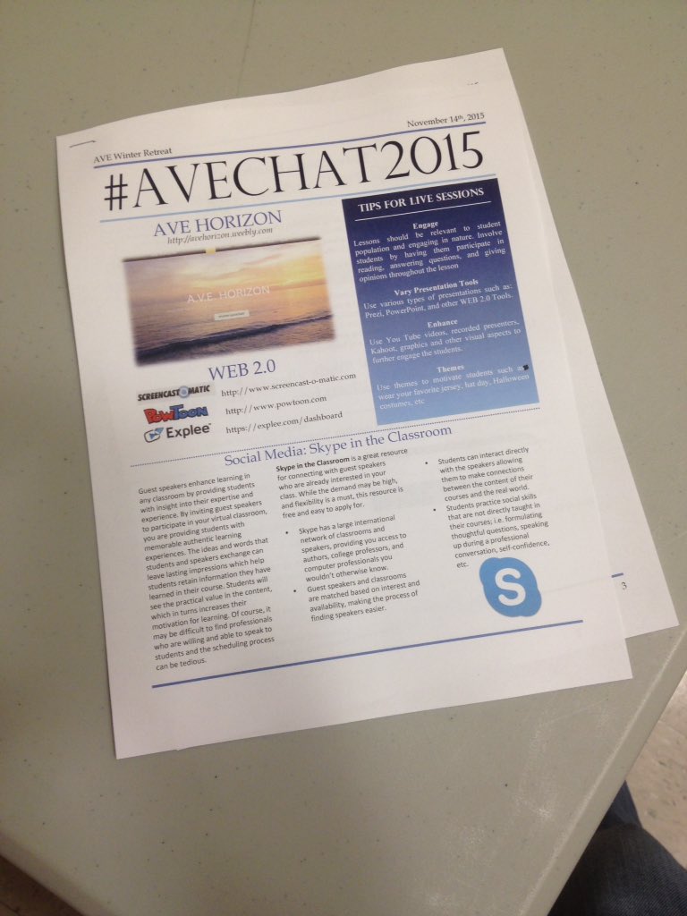 andrescalavia's tweet photo. Great job, Kevin, as usual!
#AVEChat2015 https://t.co/JrXQqgiVbY