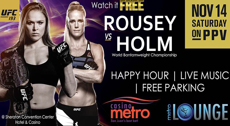 jangueando's tweet photo. Disfruta del esperado combate de @RondaRousey vs @_HOLLYHOLM en @casinometro #decachete https://t.co/h6pYiaAyBg
