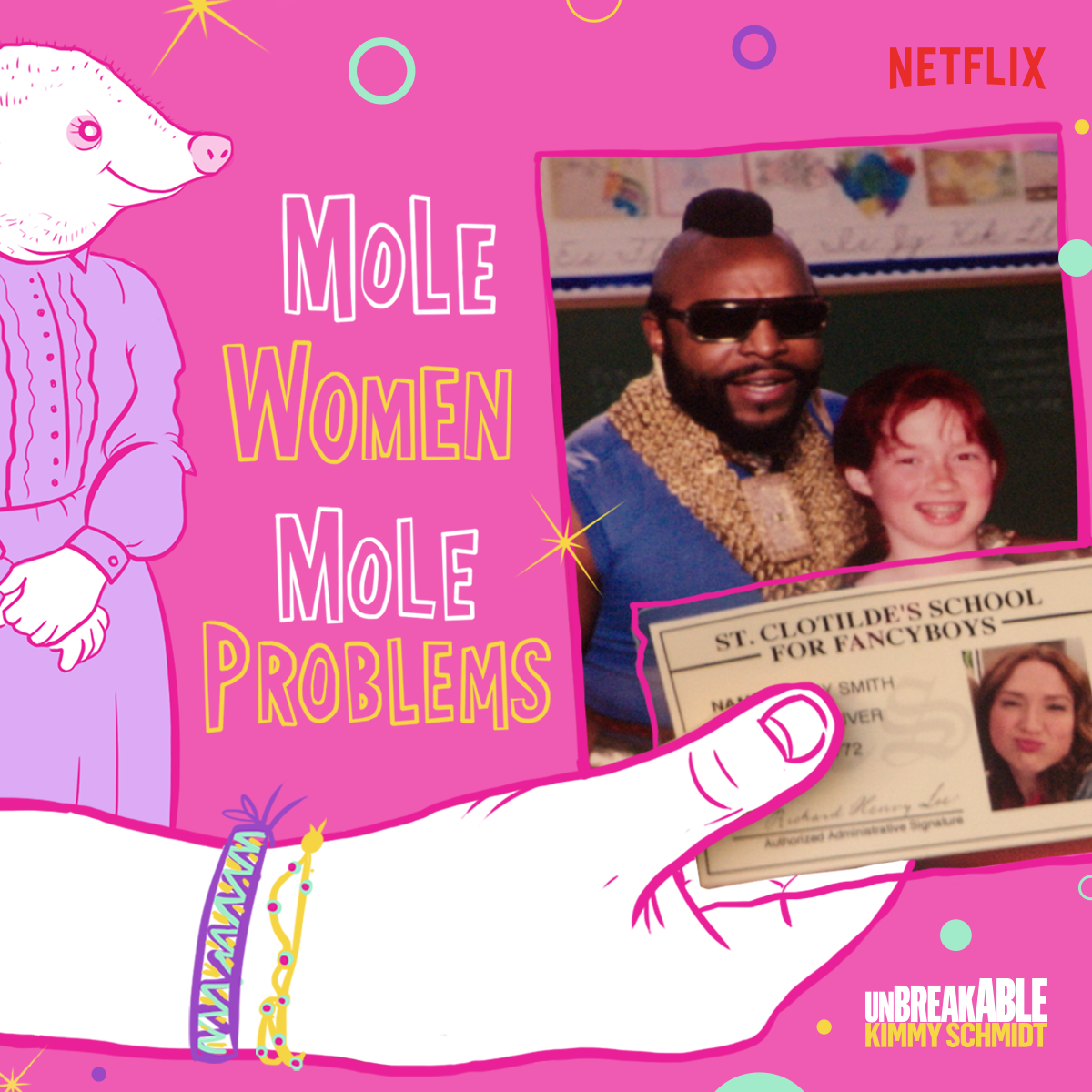 KimmySchmidt's tweet photo. In the bunker, not only was this valid ID, it was street cred. #MoleProblems #KimmySchmidt https://t.co/twHSrw0btY