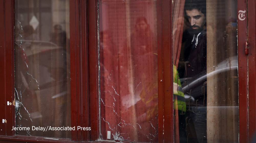 nytimes's tweet photo. Photos from Paris following a night of terrorist attacks https://t.co/njpAZCzOll https://t.co/QqkSBm7xbY