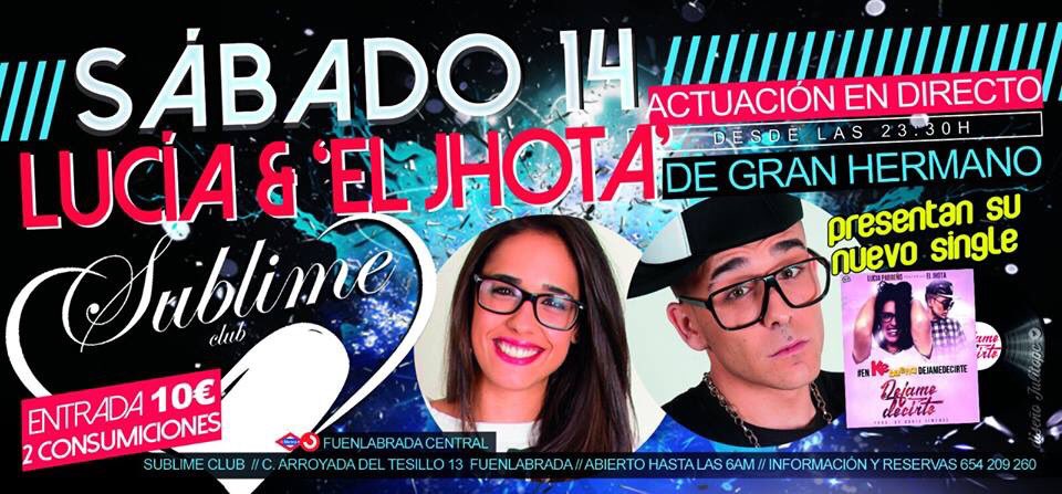 CacheSesion's tweet photo. #EstaNoche #LuciaParreño #JhotaBoyColor en #SublimeClub #Fuenlabrada #GH #GranHermano #DejameDecirte #salaos #vente https://t.co/6IJt8NmOCS